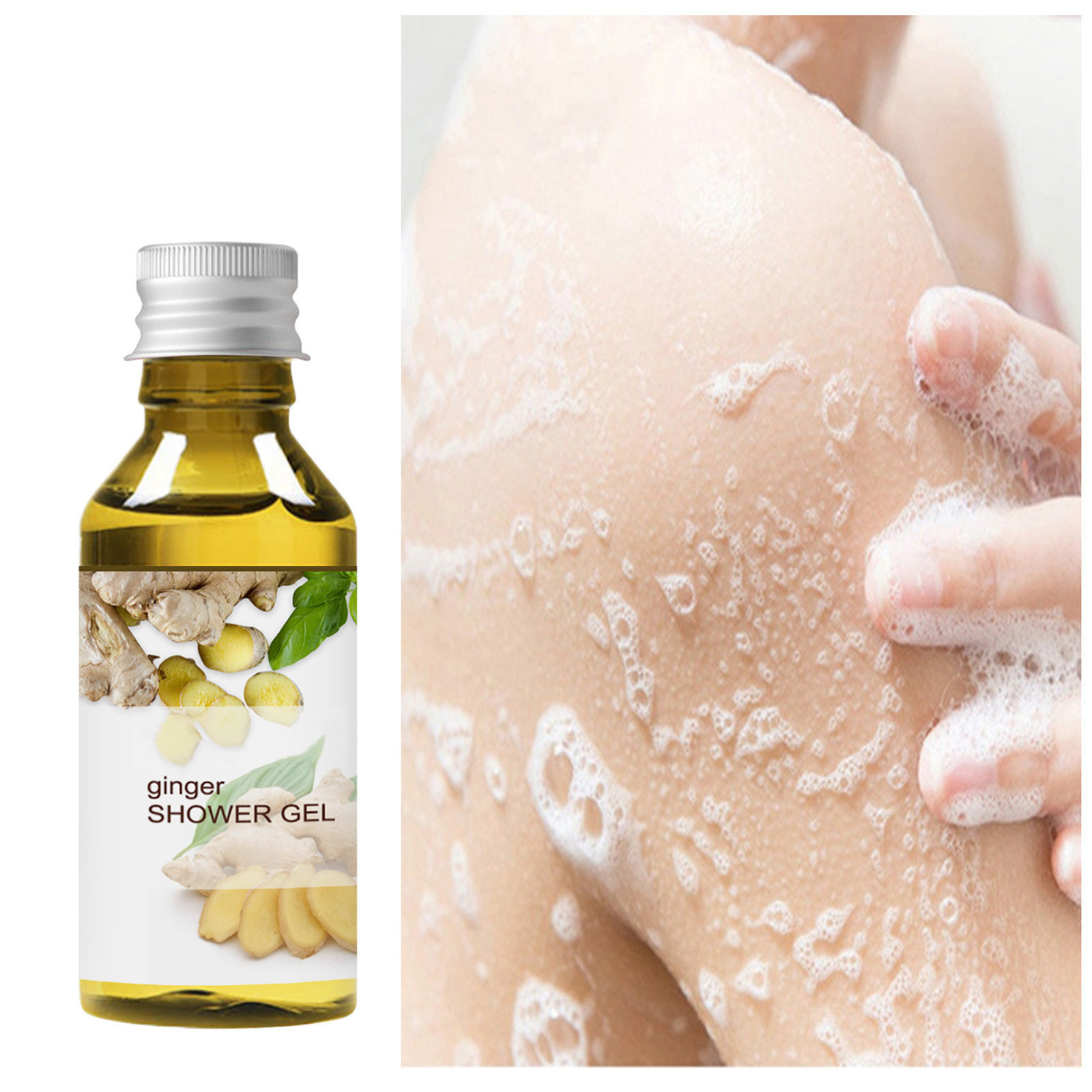 Ziynglg Aromatic Ginger Scented Shower Gel for All Types Refreshing and Gentle Cleanser,Suit for Daily Use and Travel Convenient Size,Soothing Body Wash